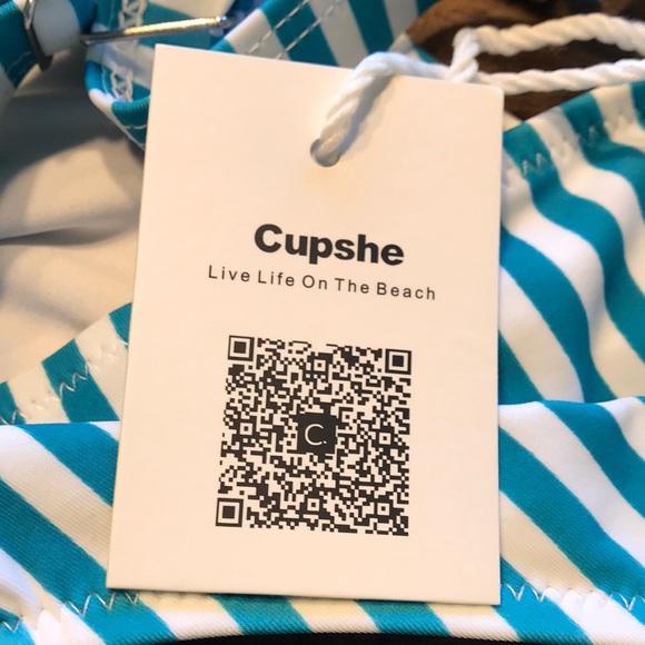 NWT CUPSHE Teal Stripe Monokini - Picture 9 of 9